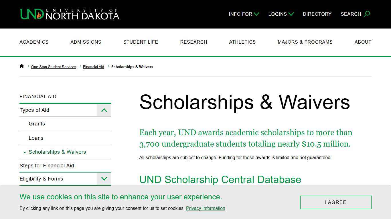 Scholarships & Waivers Financial Aid University of North Dakota